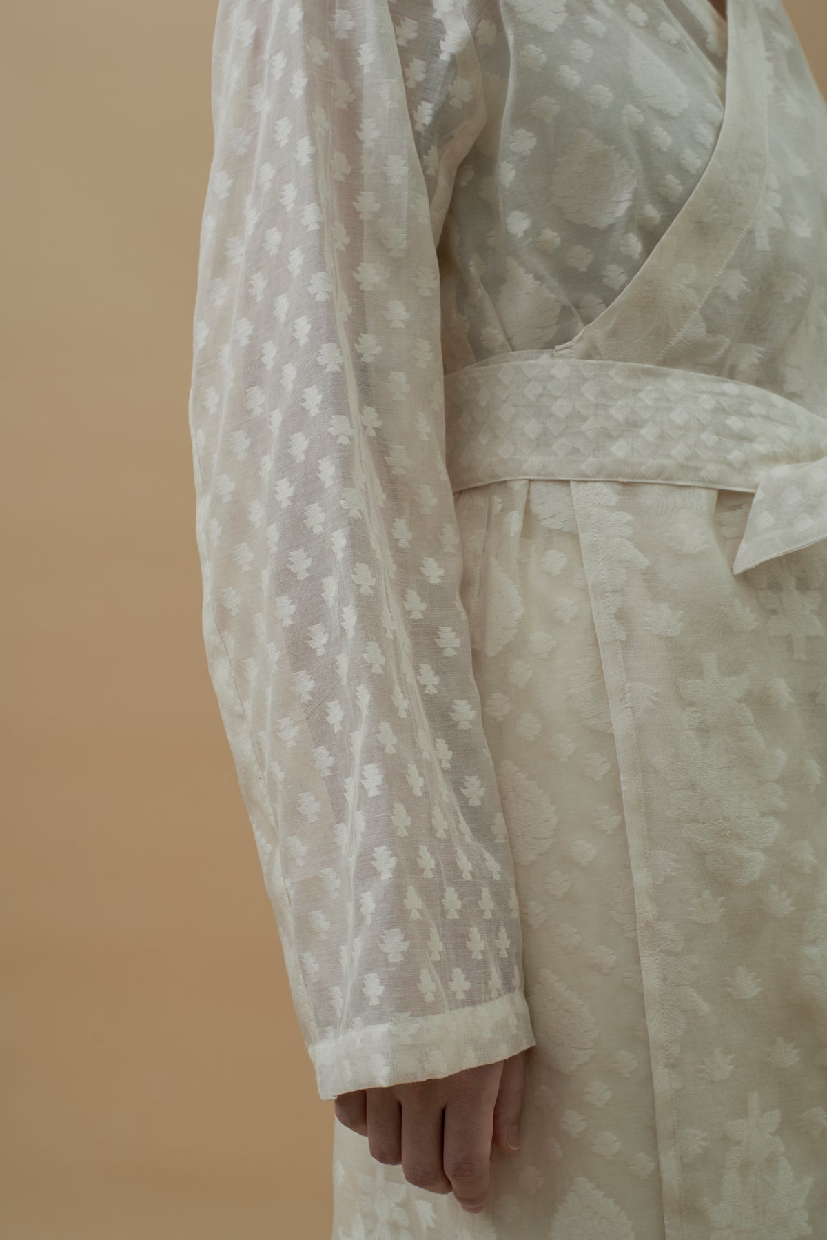 LIMITED EDITION / india dead stock fabric | NO COLLAR ROBE