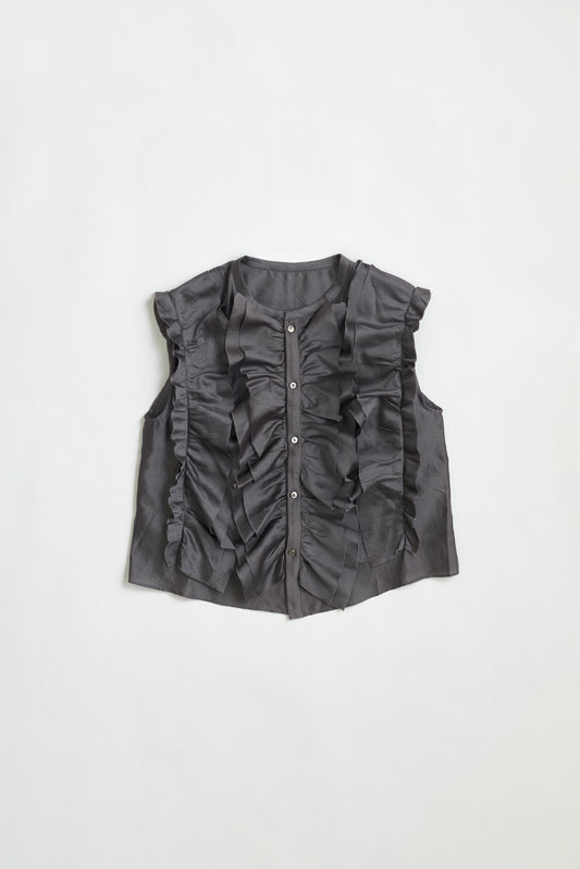 STANDARD / chanderi silk | BIRD BLOUSE gray