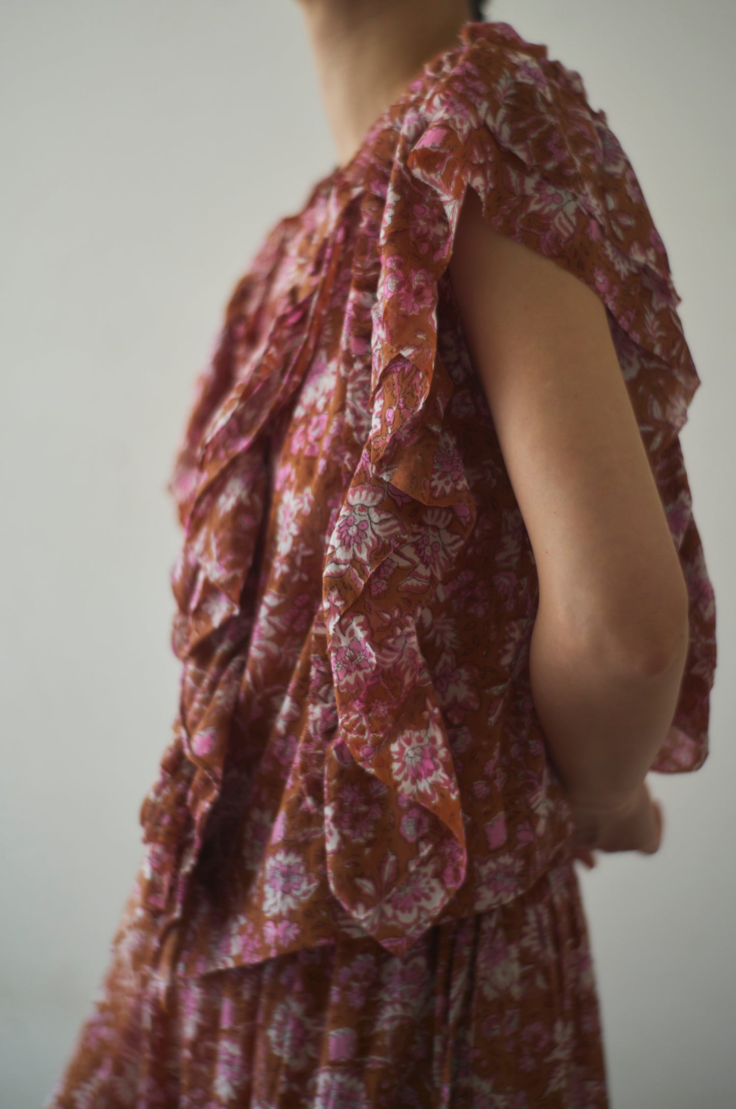 BLOCK PRINT  | RUFFLE BLOUSE / COUNTERPOINT