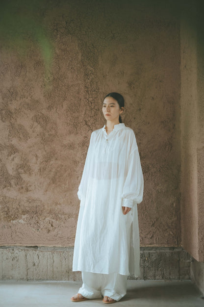 ANCIENT LONG SHIRTS｜botanical dye color by Hljóð white