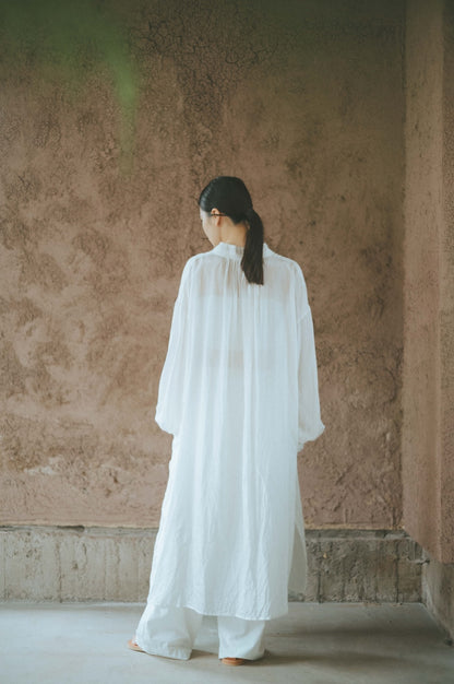 ANCIENT LONG SHIRTS｜botanical dye color by Hljóð white