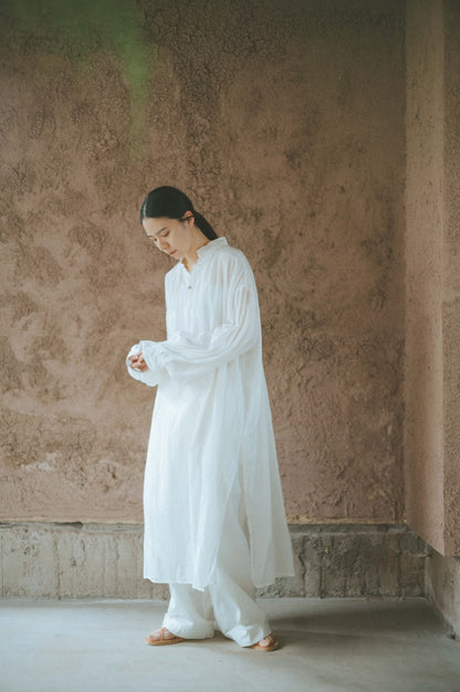 ANCIENT LONG SHIRTS｜botanical dye color by Hljóð white