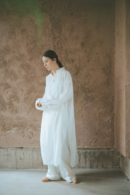ANCIENT LONG SHIRTS｜botanical dye color by Hljóð white