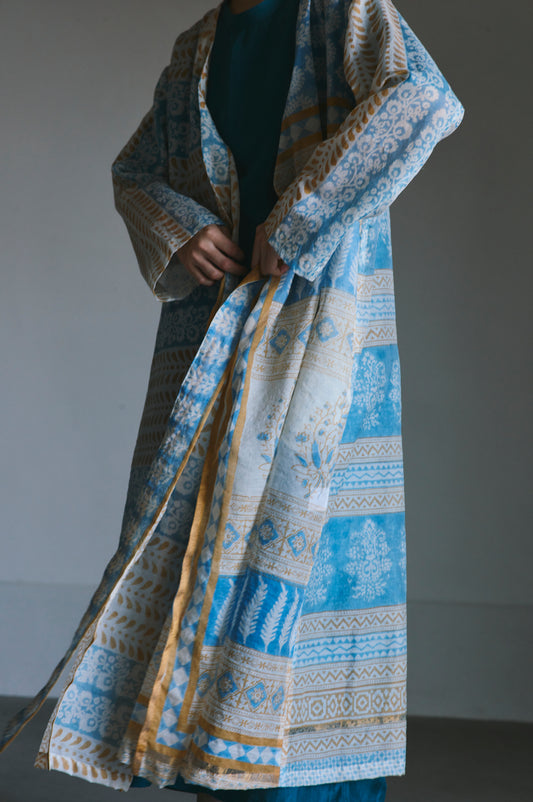 LIMITED BLOCK PRINT | NO COLLAR ROBE