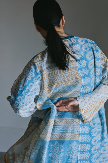 LIMITED BLOCK PRINT | NO COLLAR ROBE