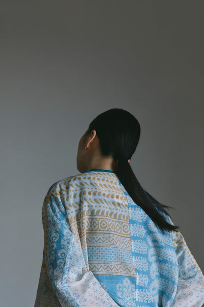 LIMITED BLOCK PRINT | NO COLLAR ROBE
