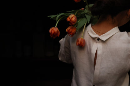 WEARING PLANTS  BLOUSE / white