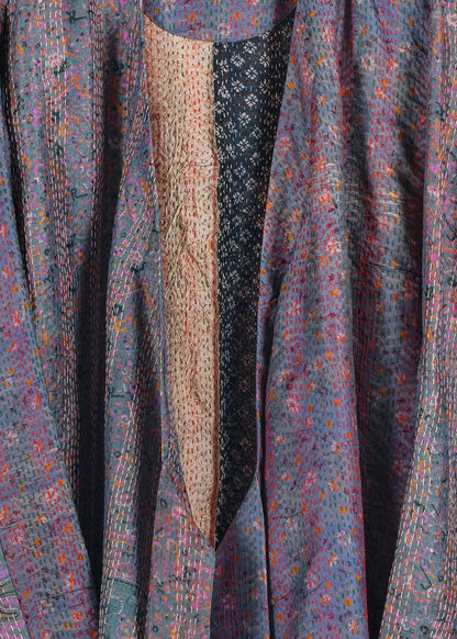 KANTHA｜NO COLLAR ROBE