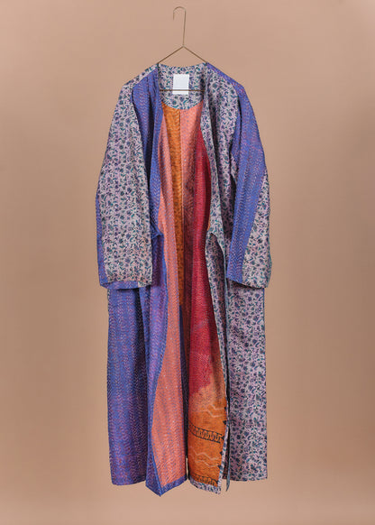 KANTHA｜NO COLLAR ROBE