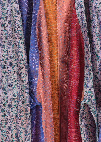 KANTHA｜NO COLLAR ROBE