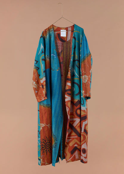 KANTHA｜NO COLLAR ROBE