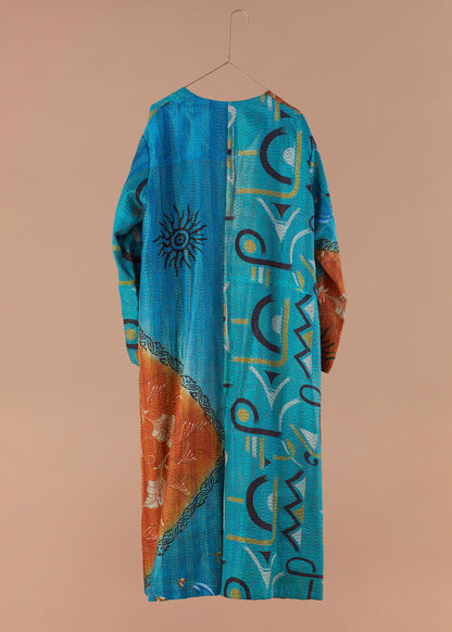 KANTHA｜NO COLLAR ROBE